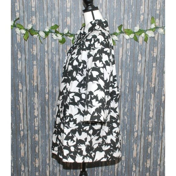 Centigrade Outerwear Women's 1X Half Sleeve Black White Floral Jacket Coat large - Picture 5 of 9